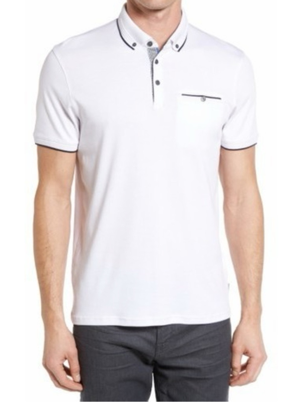Ted Baker London Derry Short Sleeve Modern Slim Fit Polo Shirt Mens Size 6 XXL
